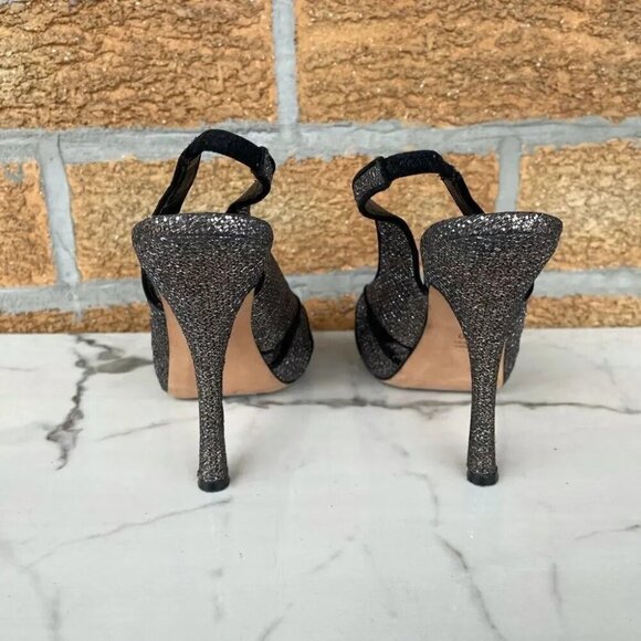 Jean Michel Cazabat Copper Sparkle Slingback Heels size 9.5 - Picture 3 of 11